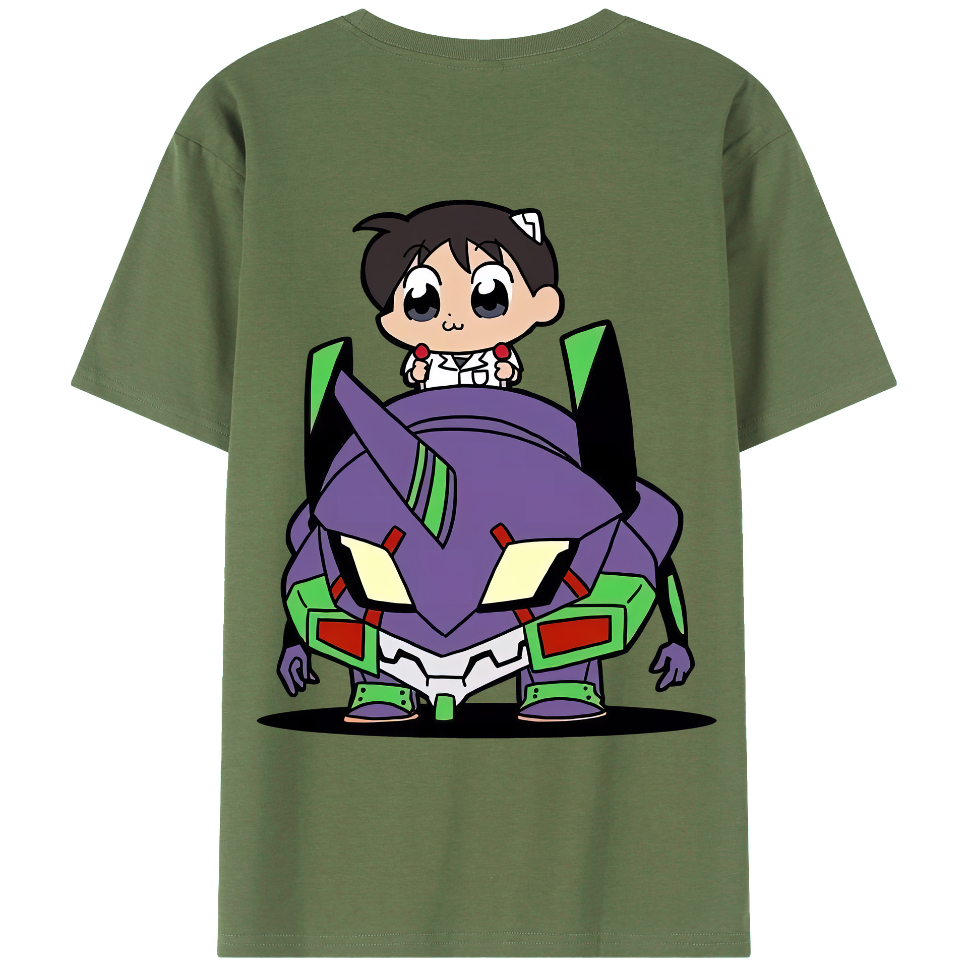 （画像用） EVA 新世紀エヴァンゲリオン 綿100％ メンズ半袖Tシャツ（バックプリント） 通気性